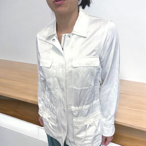 NEW $598 WORTH New York White Linen Viscose Ida Jacket - Picture 1 of 8